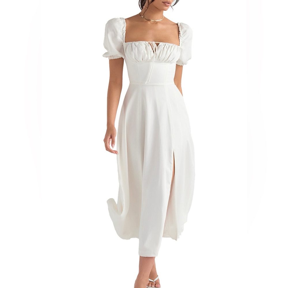 House of CB Tallulah Puff Sleeve Midi Dress (BRAND NEW WITH TAGS)